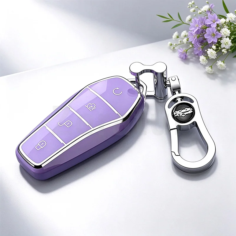 4 Buttons For BYD Atto 3 Han EV Dolphin TPU Car Remote Key Case Cover Shell Fob Remote Control Protector Auto Accessories