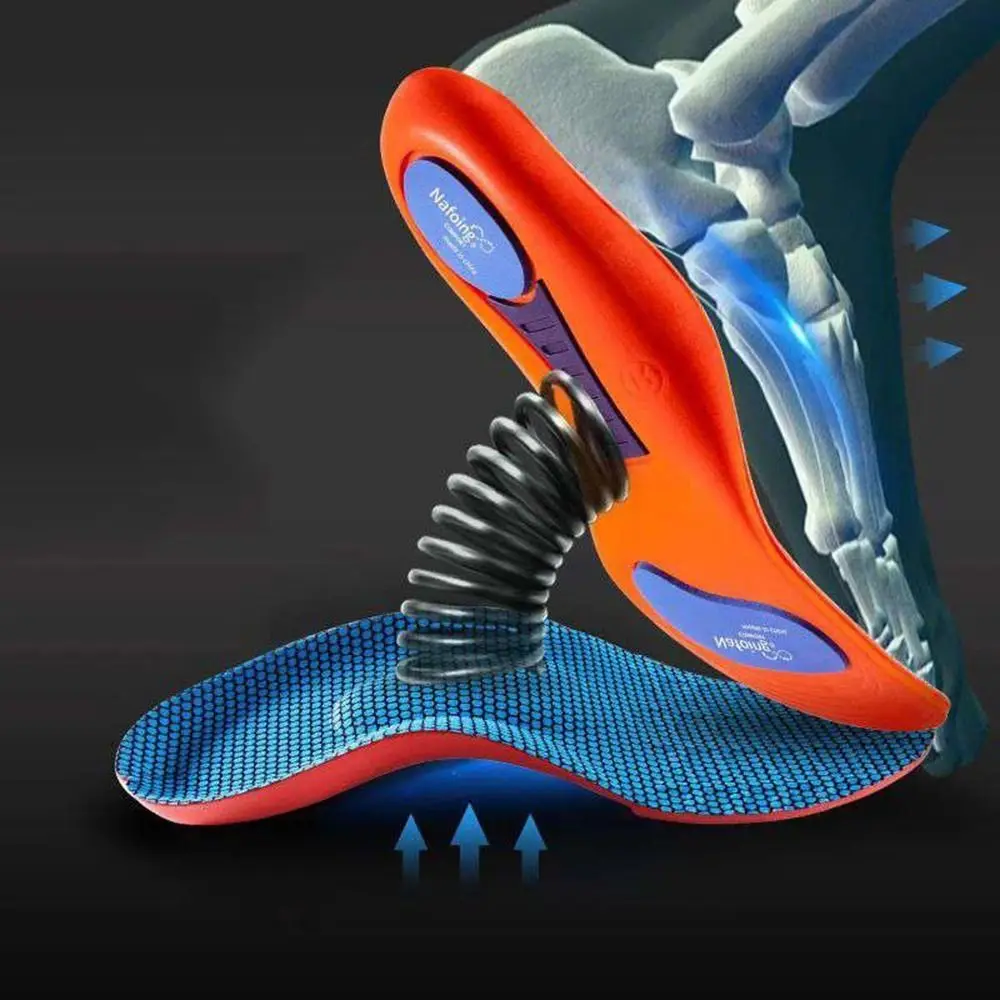 Sport Shock Absorbing for Feet Man Women Shoes Arch Orthopedic Insole Anti-Slip Massage Foot Pad Arch Support Insoles