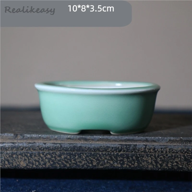 2Colors Purple Clay Flower Pot Chinese Handmade Succulent Small Ceramic Bonsai Pot Home Decorative Flower Pot with Holes LJ465