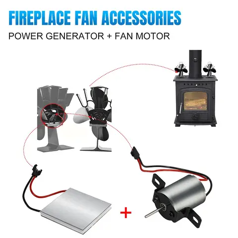 Fireplace Fan Motor Repair Parts Thermal Power Generation Sheet Chimney Stove Fan Fireplace Accessory DIY Replacement Kit