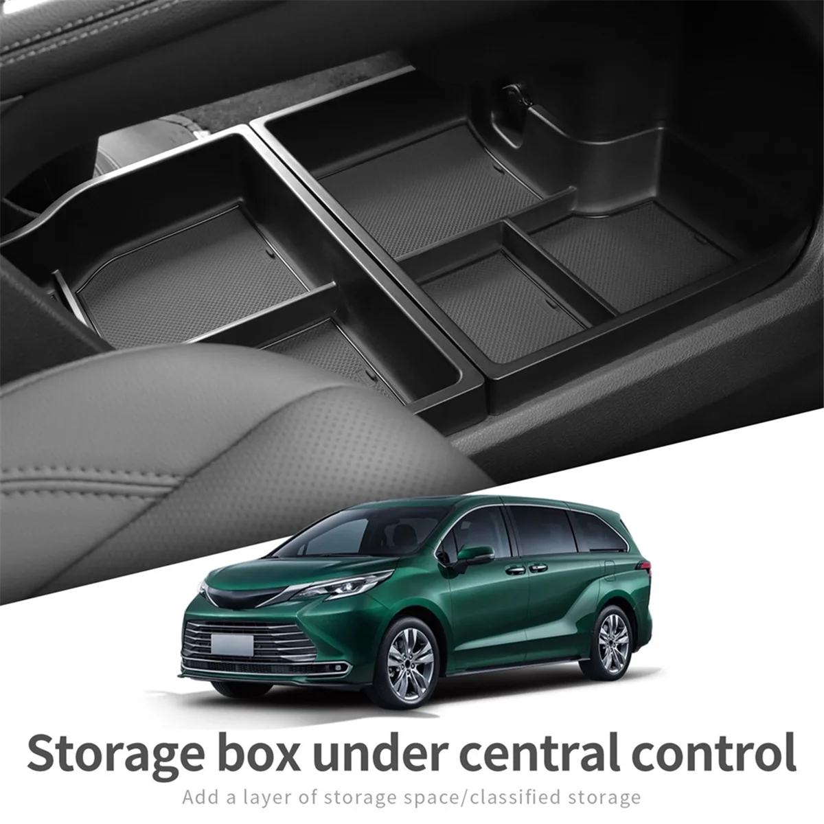 

Car C-Car Center Console Lower Storage Box for Sienna 2024 Car Interior Accessories Storage Tray Organizer