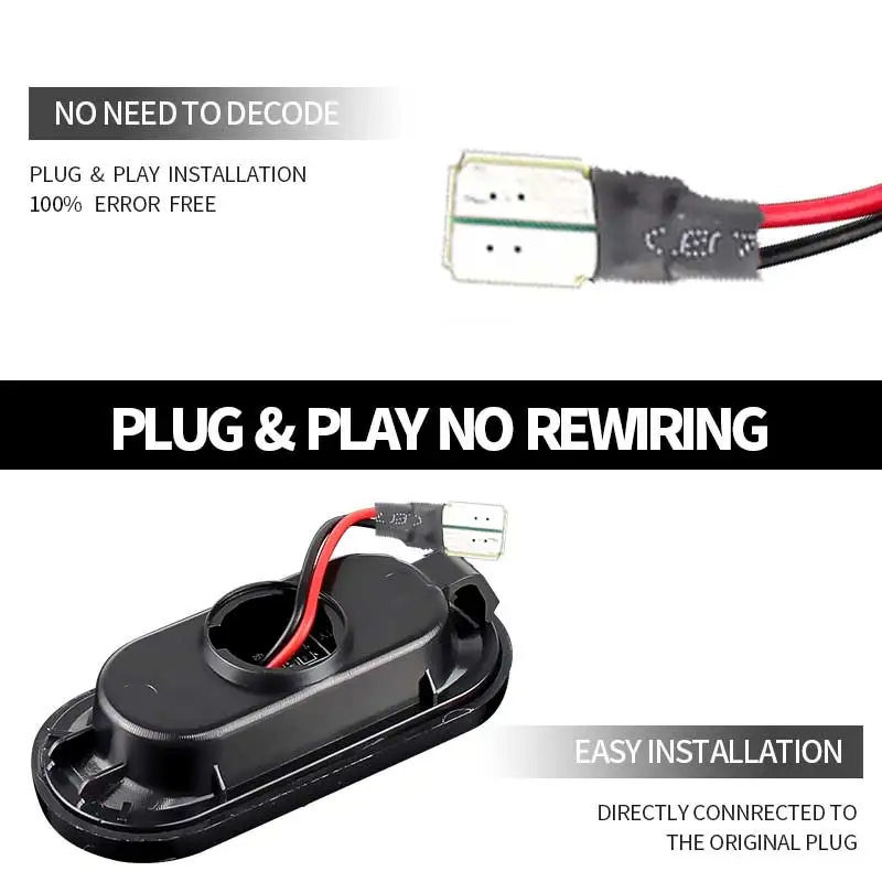 2x For Ford Focus MK2 2004 2005 2006 2007 C-Max Fiesta Fusion Galaxy Led Dynamic Side Marker Turn Signal Light Indicator Blinker view 4