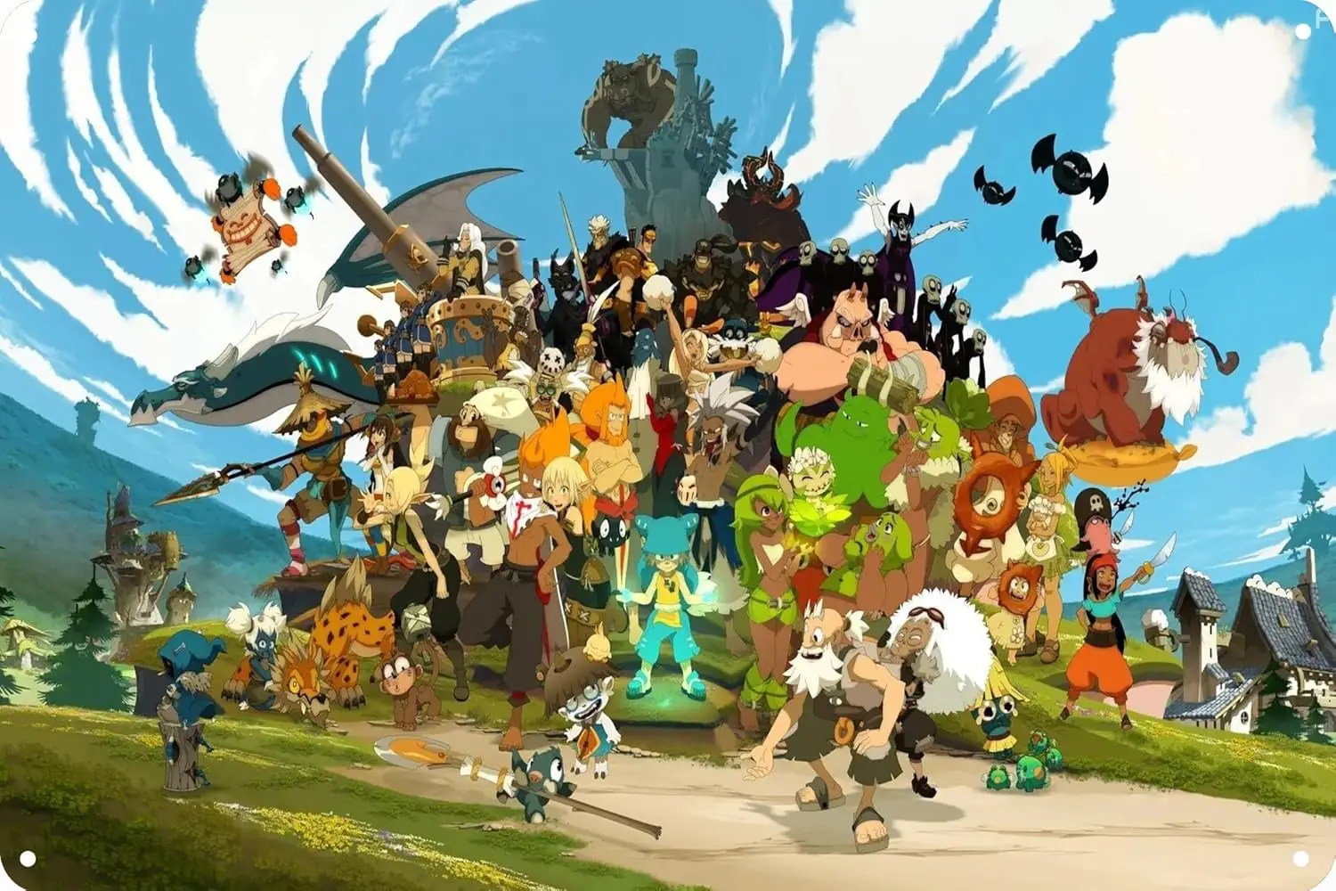 1f ، BGFHEEDCSD Wakfu العالم من اثني عشر أنيمي المشارك لوحة على الحائط لتزيين المنزل ريترو معدن القصدير تسجيل 8x12 بوصة