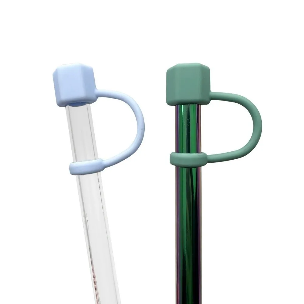 Reusable 3-piece set Hexagonal Nut Straw Cap Proof Splash Drinking Straw Topper Dustproof Silicone Straw Cover