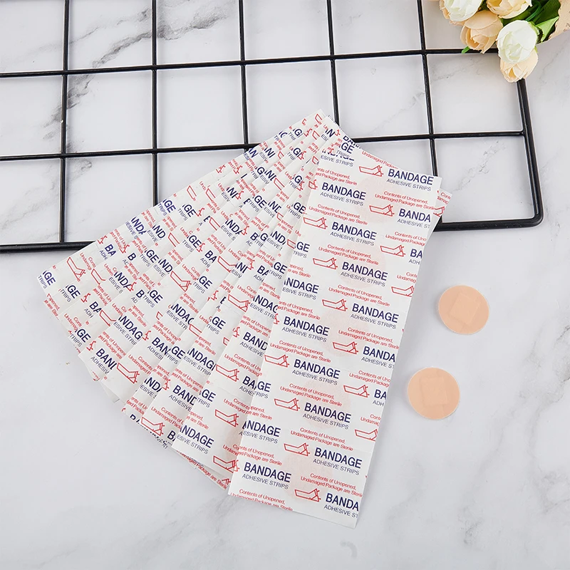 50Pcs Round Waterproof First Aid Bandages Disposable Wound Healing Adhesive Sticker For Minor Cuts