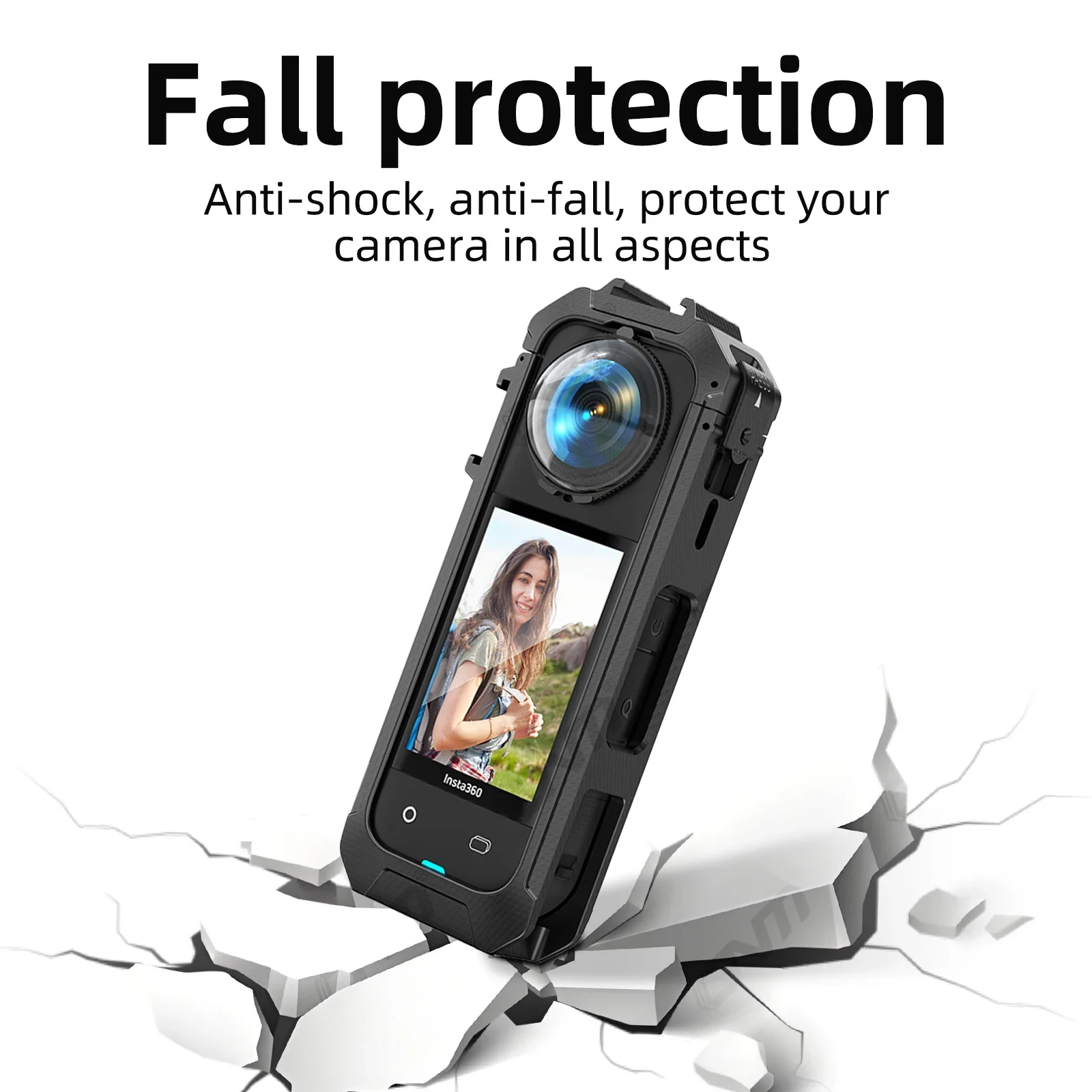 Frame Cage for Insta360 X5, Protective Frame Housing Case with Cold Shoe Mount Compatible for Insta 360 X5 Accessories