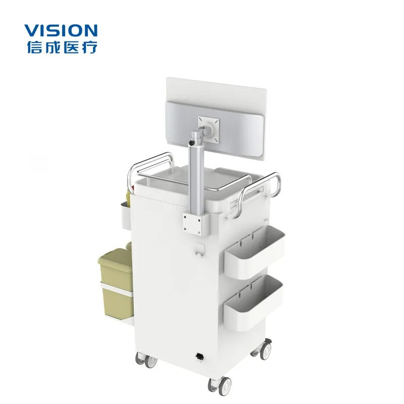 Modern Hospital Nursing Trolley ABS/Aluminum Alloy Medical Cart Adjustable Height Lightweight Drawers Silent Wheels