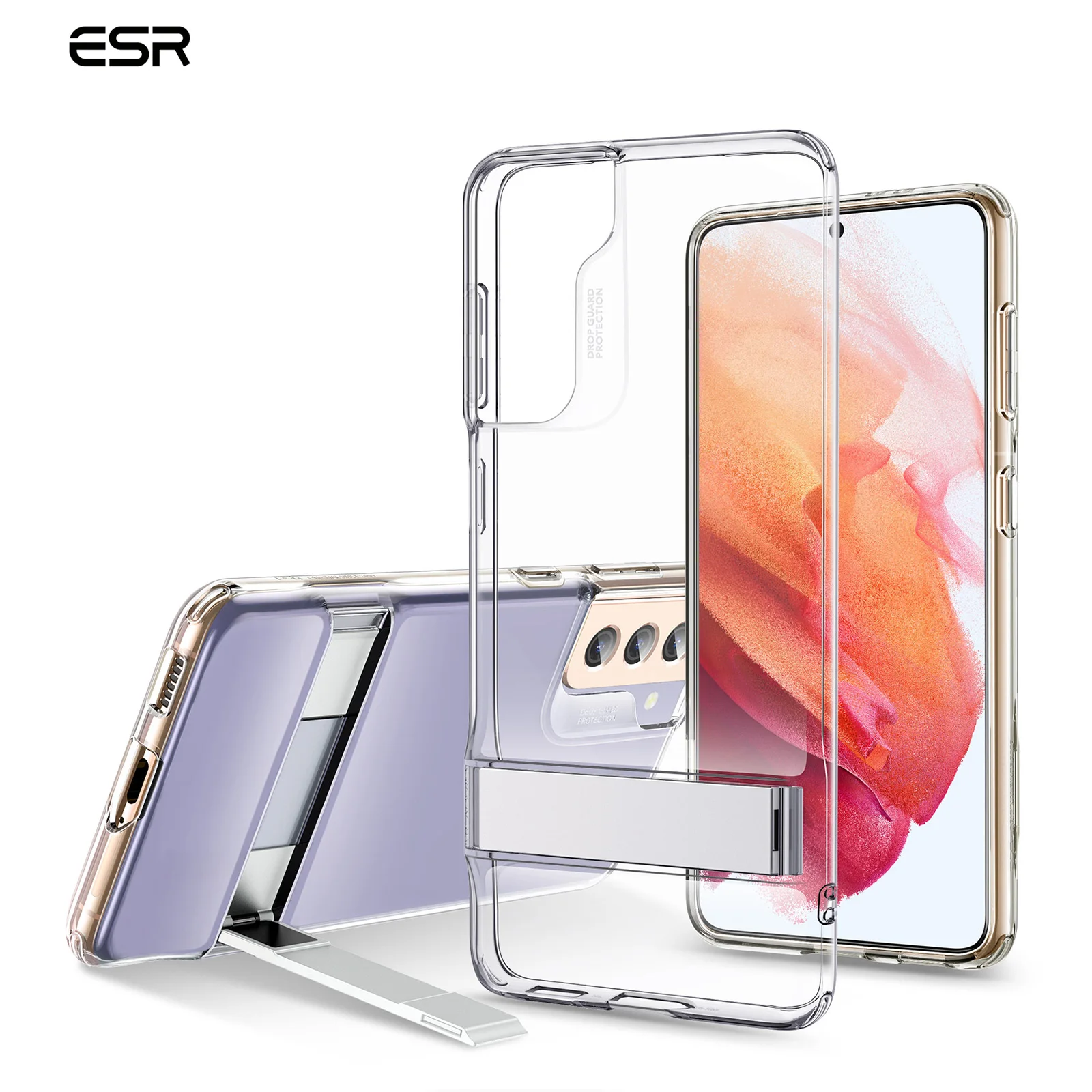 

Чехол для Samsung Galaxy S21/S21 Plus/S21 Ultra 5G, с металлической подставкой, роскошный чехол из ТПУ для Galaxy S21
