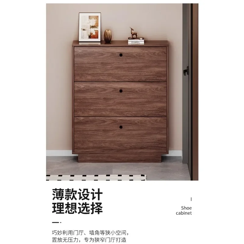 Home ultra-thin shoe cabinet 20cm tipping bucket shoe cabinet Home door large-capacity locker Modern simple foyer cabinet