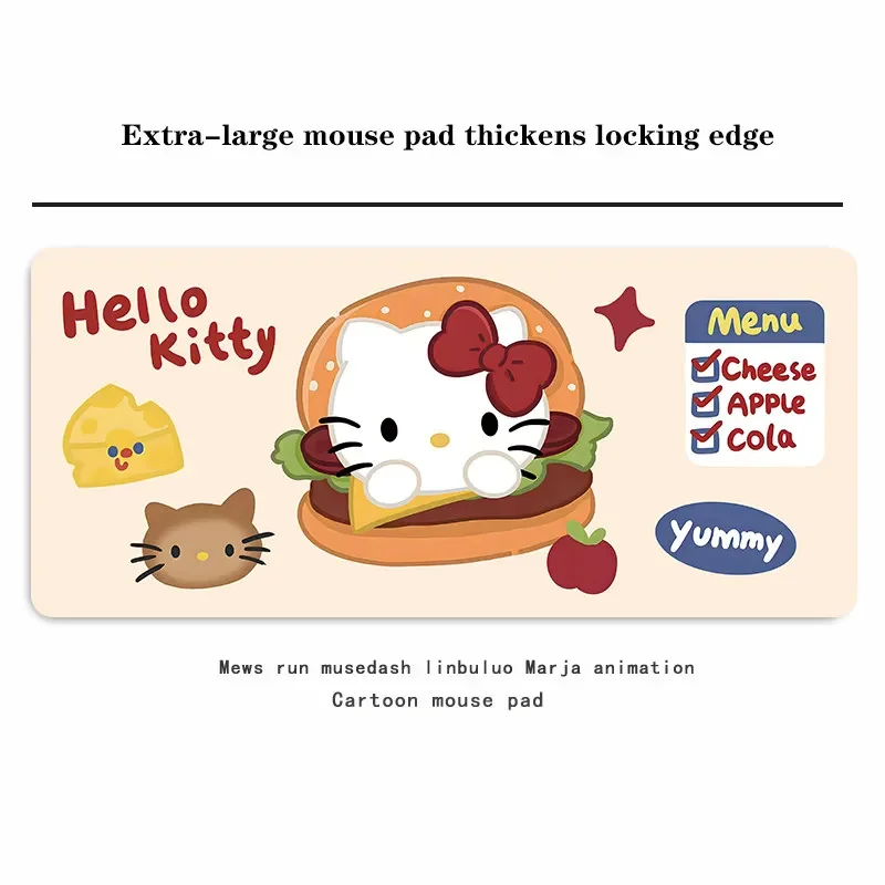 

Cute Hello kitty Large Size Leather Mouse Pad Tablecloth Cartoon Pink Girl Desk Pad Office Computer Non-slip Mouse Keyboard Pad