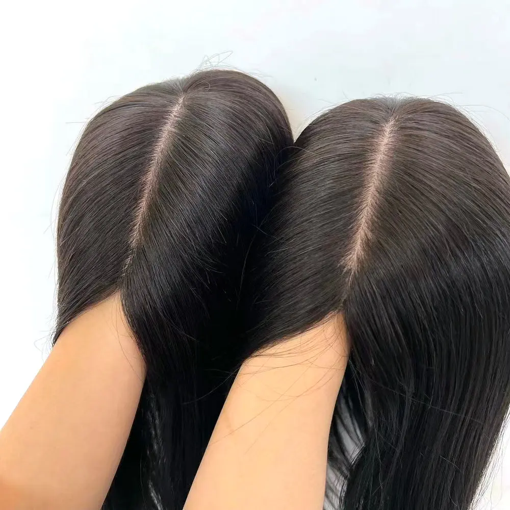 Hstonir-女性用ナチュラルヘアウィッグ,本物のヘアピース,人間の髪の毛,トーピーに最適,100%,モデルT45