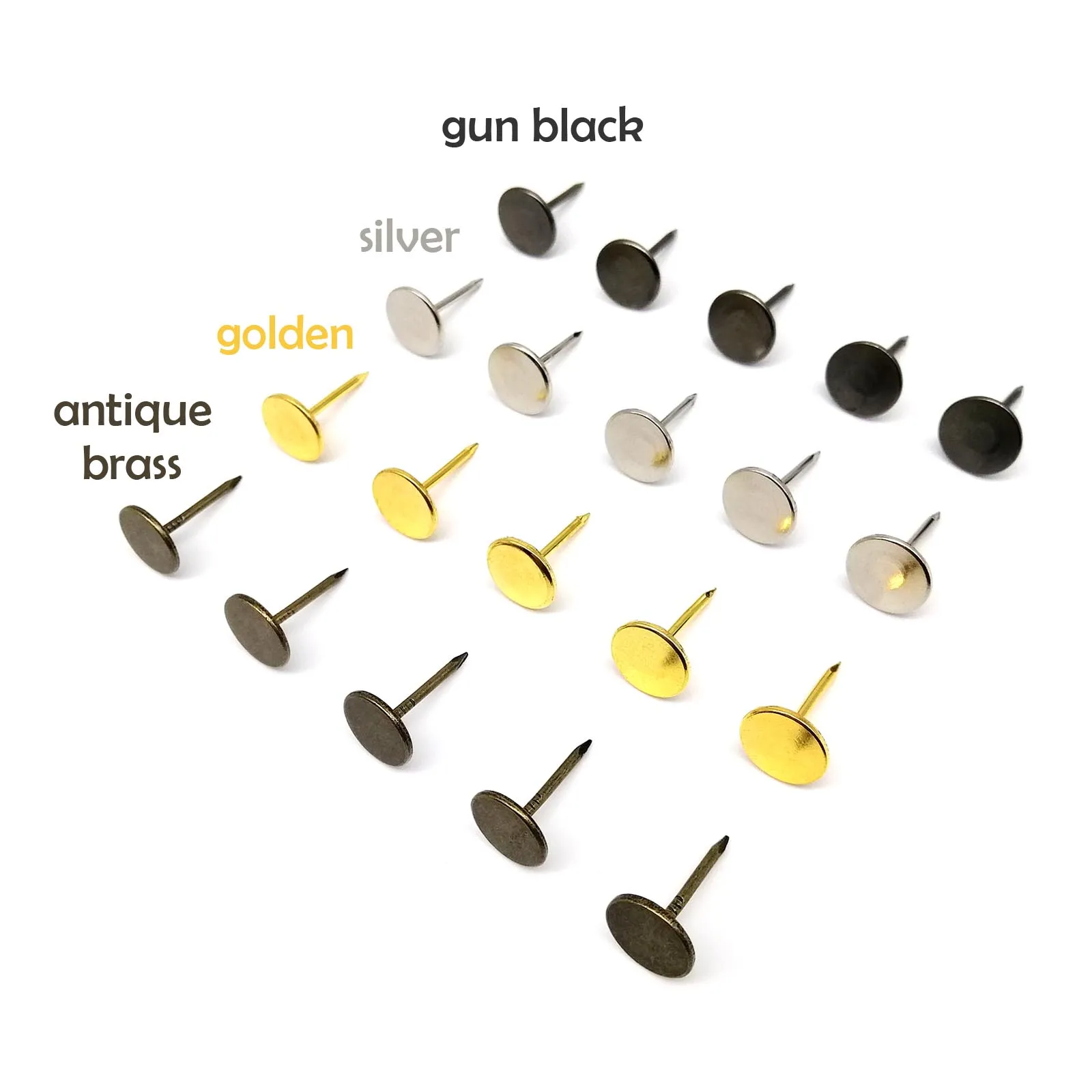 25pc 11mm Flat Plane Head Upholstery Nail Jewelry Chest Wine Case Wood Box Sofa Shoes Wall Decorative Tack Stud Pushpin Doornail
