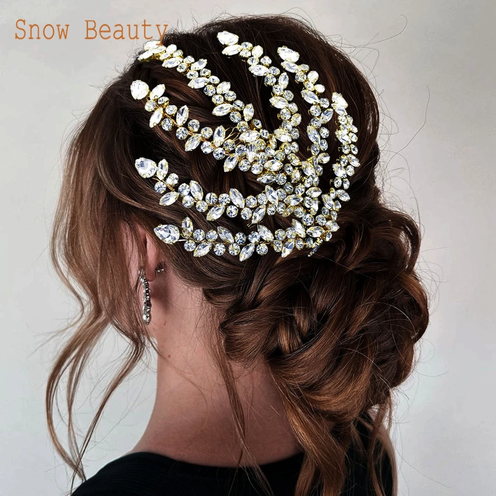 

DZ031 Elegant Bridal Tiara Handmade Rhinestone Wedding Comb Vintage Wedding Accessory for Women Hair Clips Party Headpieces