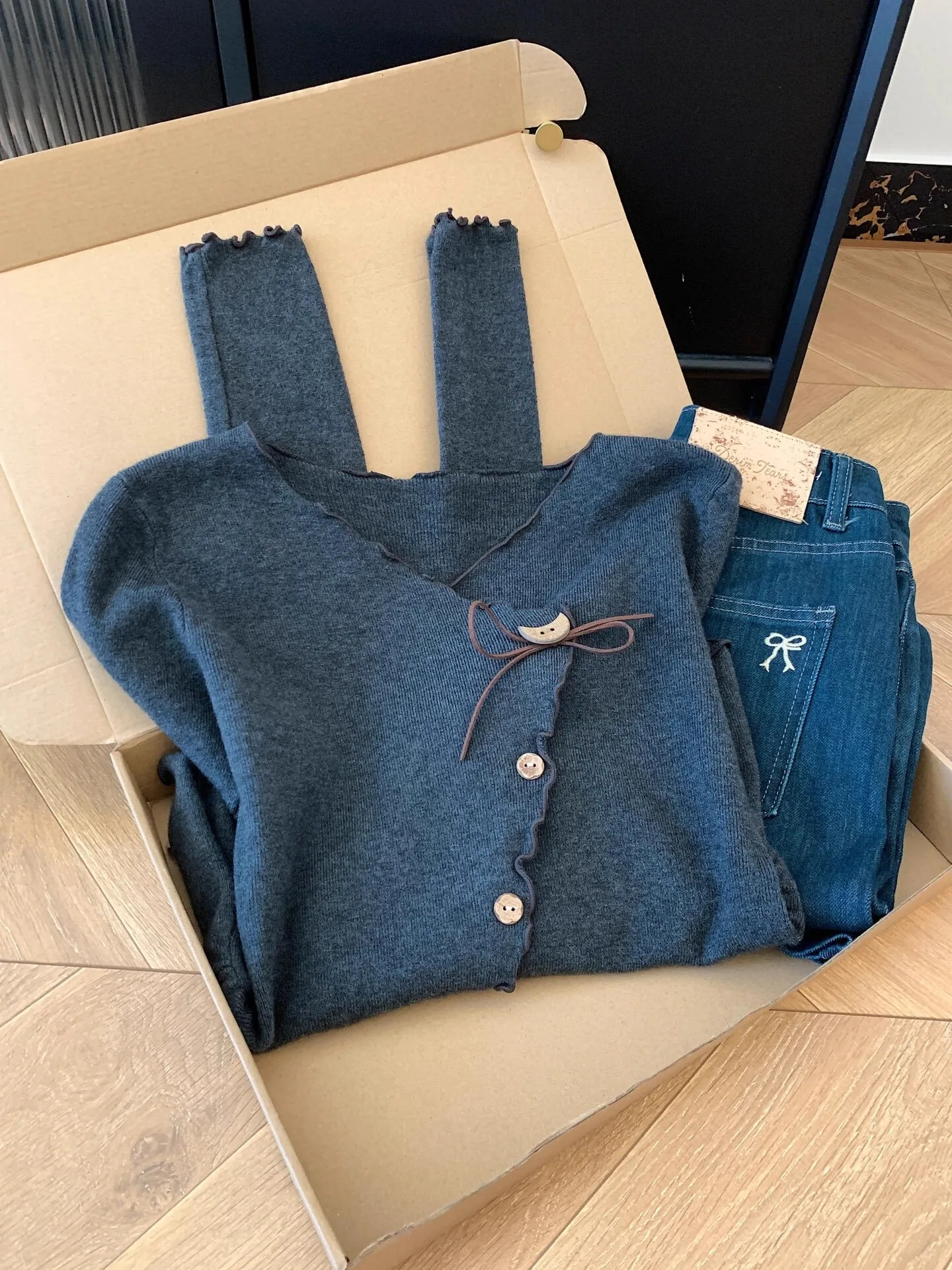 

Women's Knitted V-Ne Open Cardigan Long Sve Wooden Design Autumn Faion Slimming Top Ele Sle Casual Commute