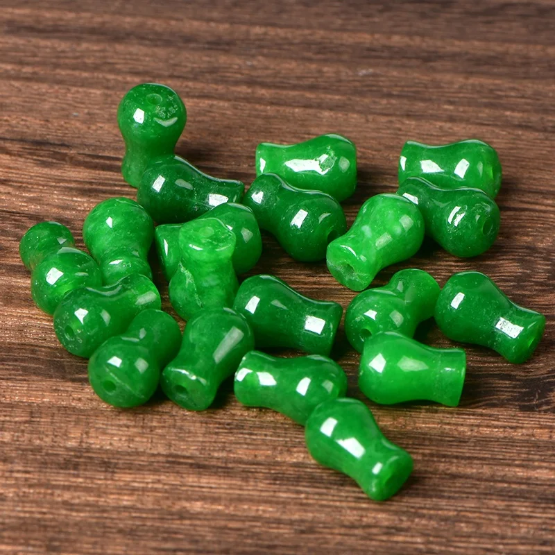 4A Zielony Jasper Jade Bamboo Barrel Oryginalny kryształ kwarcowy Pojedynczy koralik DIY Koraliki Biżuteria Materiał