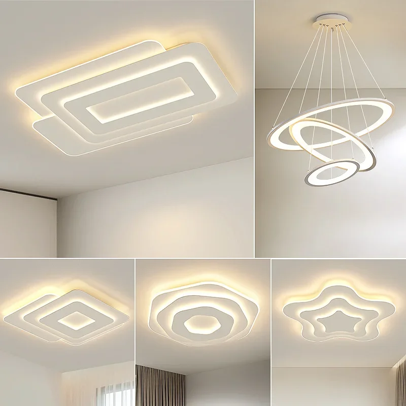 幾何学的な長方形のリビングルームライト 2025年新作 シンプルモダンな雰囲気 個性的なクリエイティブLED