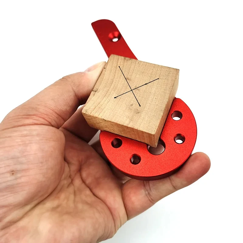Aluminum Alloy Center Scribe - Center Finder Woodworking Square - 45/90 Degree Right Angle Line Gauge, Precision Carpenter Ruler