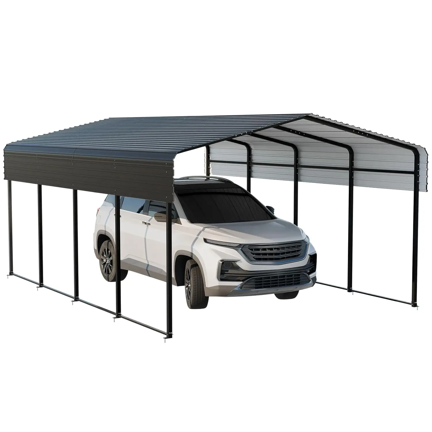 

Металлический карпорт с улучшенным основанием. Прочный гараж с крышей из оцинкованной стали. Многофункциональное укрытие для улицы, по индивидуальному заказу.