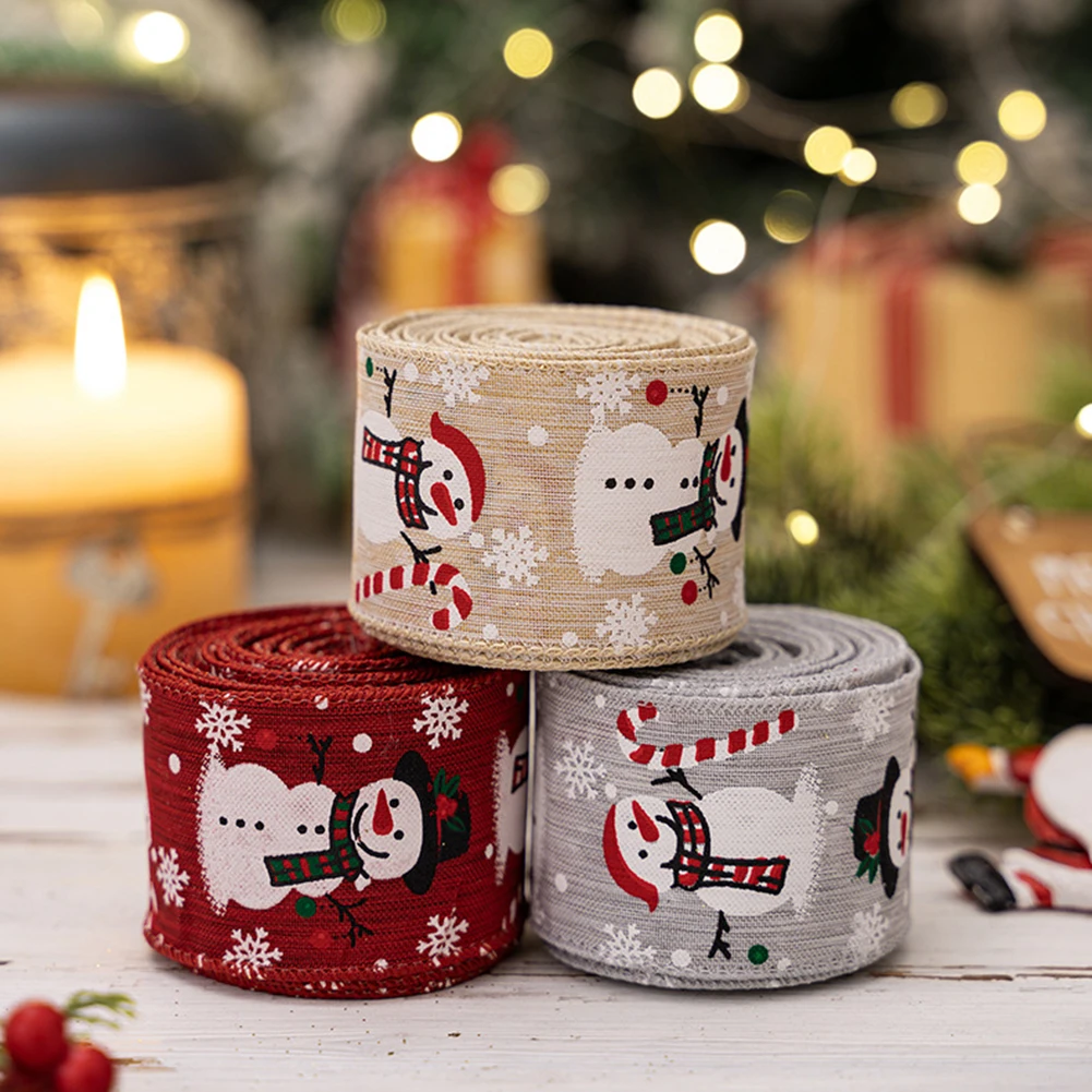 Fita de boneco de neve de natal fofa adequada para decoração de natal diy enfeites de natal de 5 m de comprimento para presente de natal doméstico