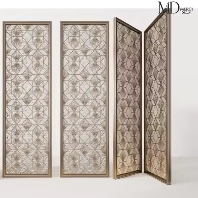 Modern Artistic Stainless Steel Glass Partition Screen Customized Room Divider for Interior Decoration