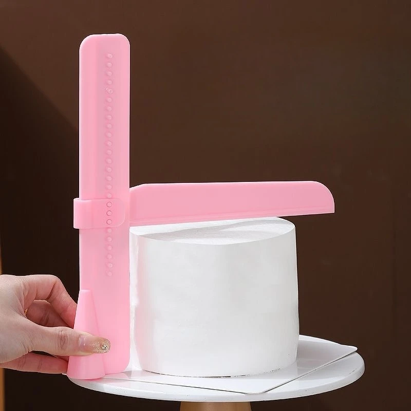 Adjustable Cake Scraper Smoother Tool Set Height-Adjustable Plastic Icing Smoother for Cake Decorating & Baking
