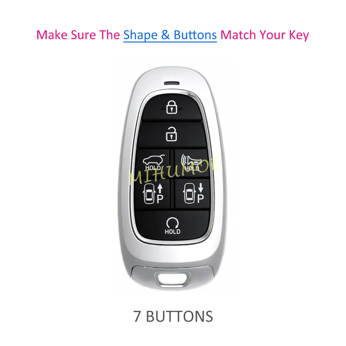 For Hyundai Silicone Car Remote Key Fob Case Cover Shell Santa Fe Palisade Tucson Nexo Sonata 2023 7 Buttons