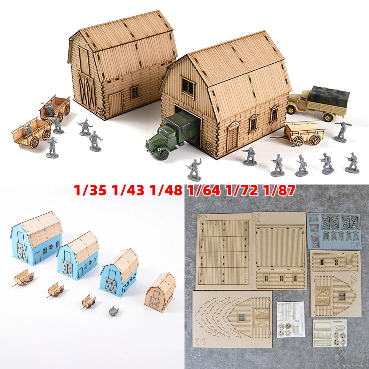 Assembly Architectural model warehouse stockroom granary breadbasket grain elevator diorama Scale model kit 1/35/43/48/64/72/87