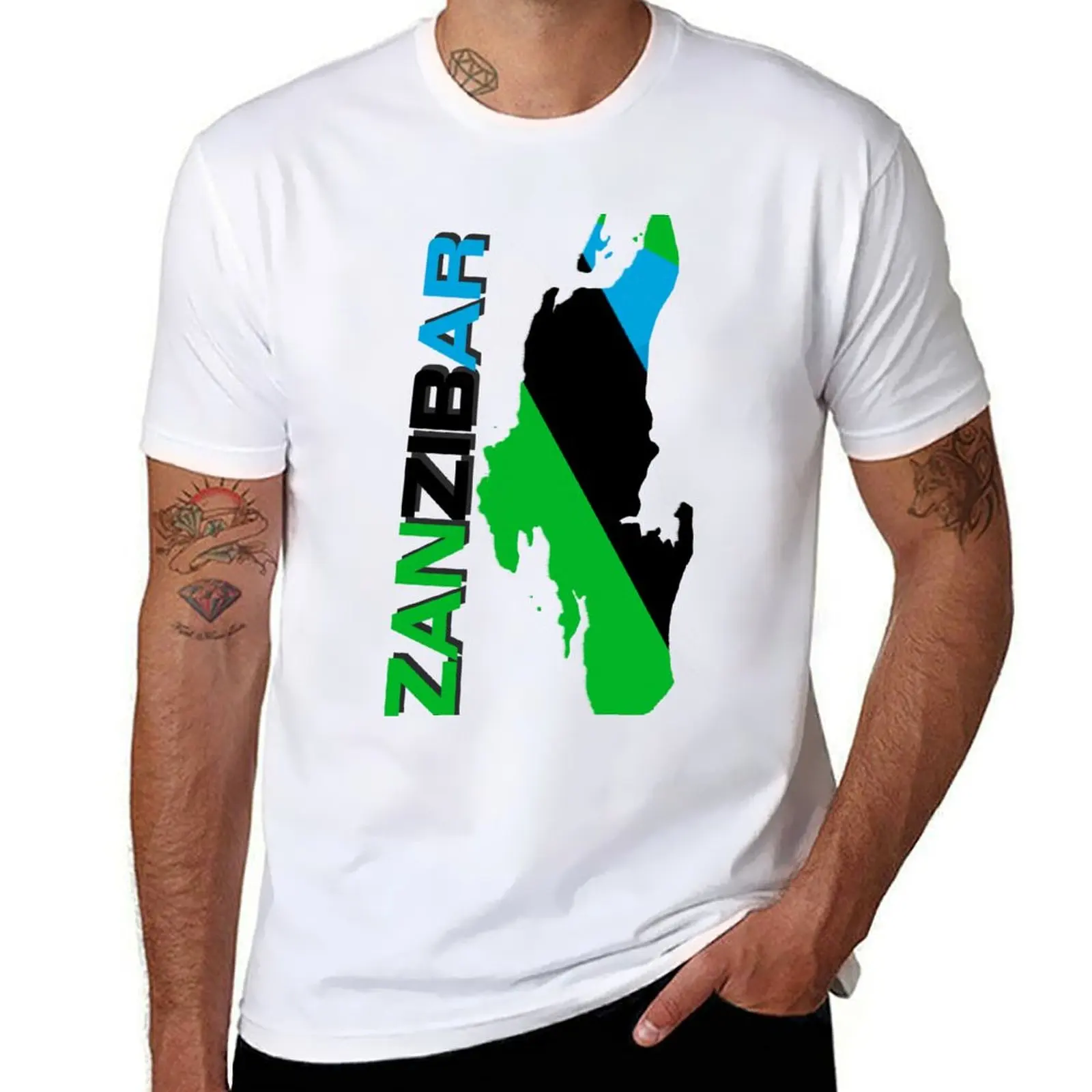 

Zanzibar flag T-Shirt t shirt for man 100 percent cotton cotton t shirt pack T-Shirt