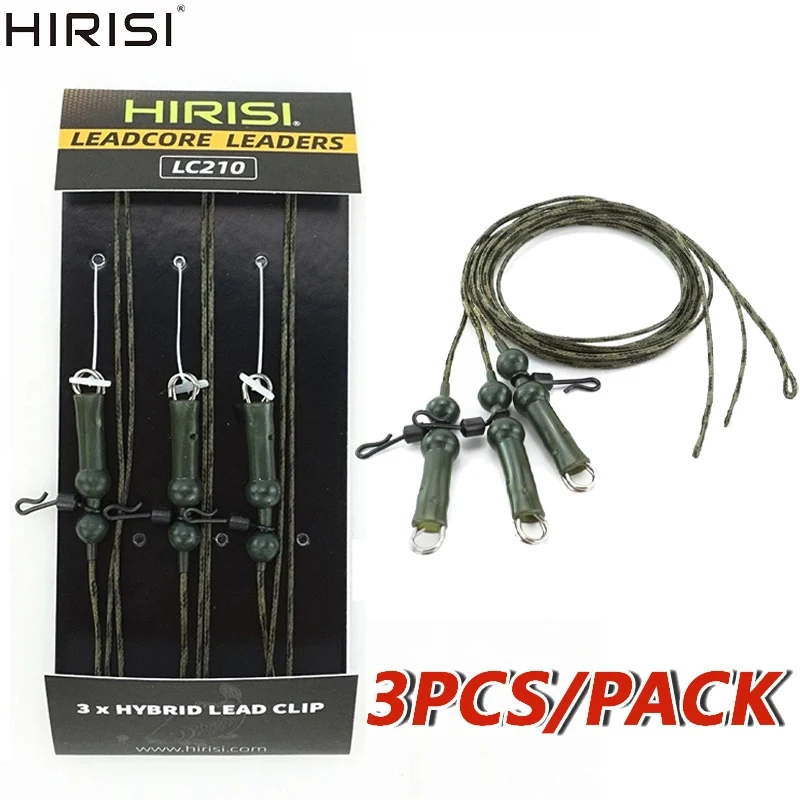 Hirisi 3 Peças/Pacote Linha de Pesca de Carpa com Núcleo de Chumbo e Montagem Helicóptero, Linha Trançada para Pesca de Carpa, Acessórios de Pesca de Carpa, 68CM de Comprimento Total