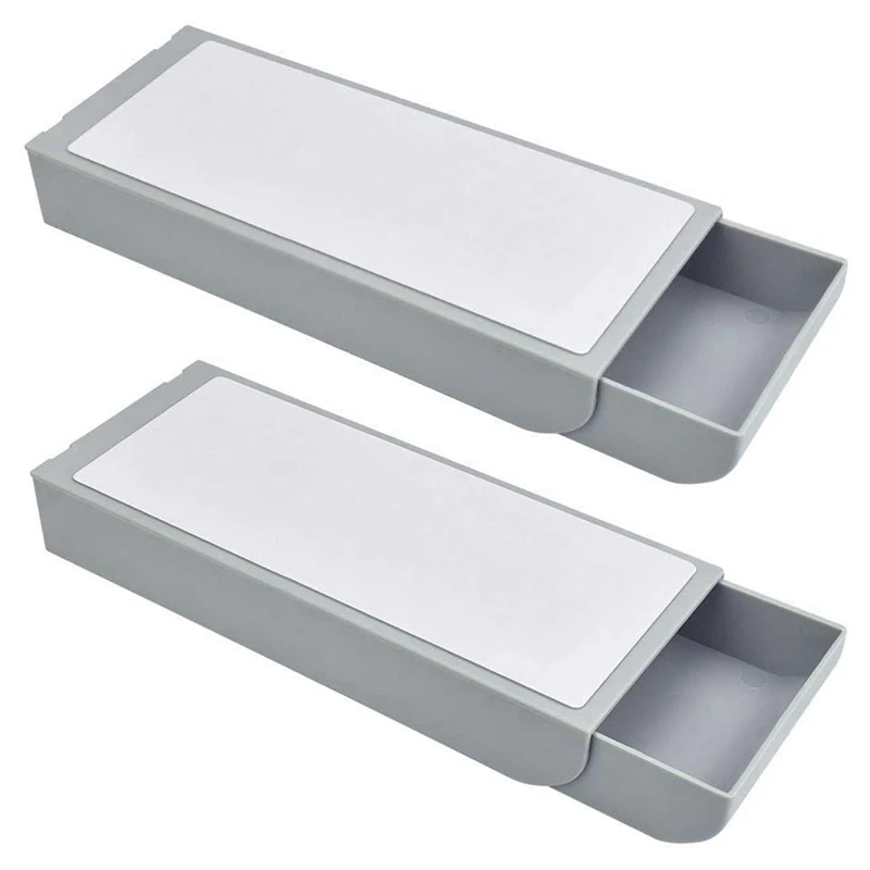 2 Pcs Self-Adhesive Desk Drawer  Desk Drawer Pencil Tray  Desk Shelf  Pencil Tray Under Desk