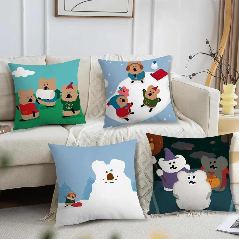 soft Pillow Case for Sofa Living Room Home Cartoon office cute d-Dinotaengs Decor Protective Covers Without Pillow-Insert