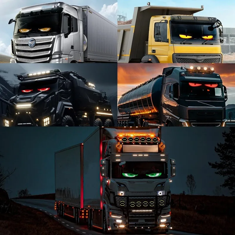 Devil Eyes Light for Cars Flexible Devil EyesLight for Windshield Electronic Programmable Scrolling LED Matrix Panel Bar Party