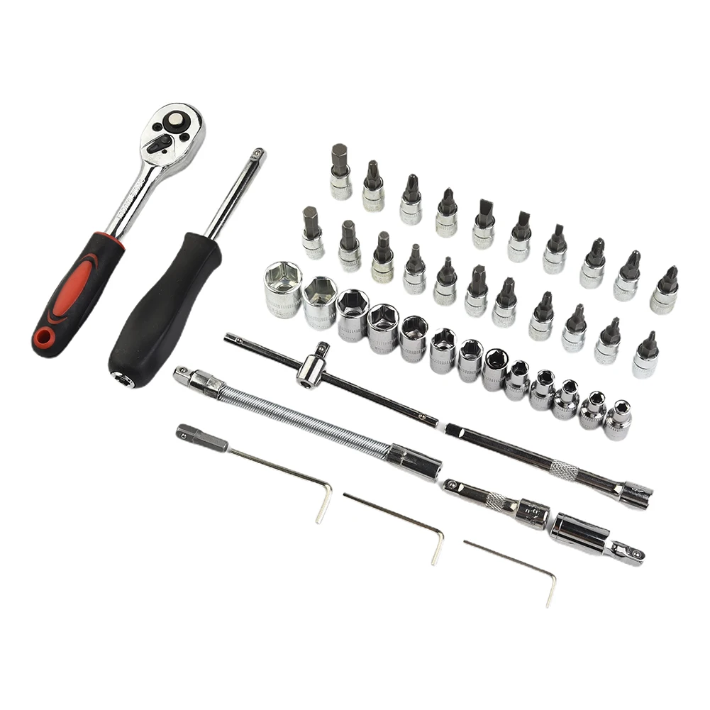 Joint Car tool set Rotating Connector Handle Ratchet Replacement Rod Slider Vehicle 46pcs Accessories Extension