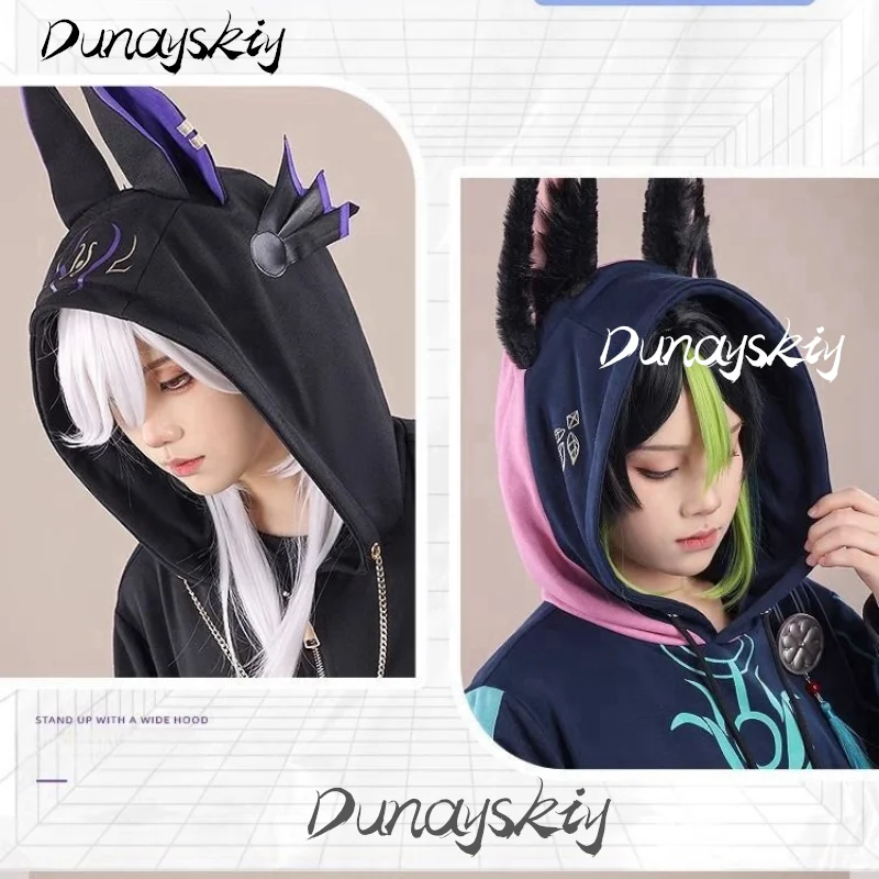 Genshin Impact Cyno Tighnari Jacket Hoodie Costume Set Cosplay Event Streetwear Comfortable High Quality Costumized  Unisex