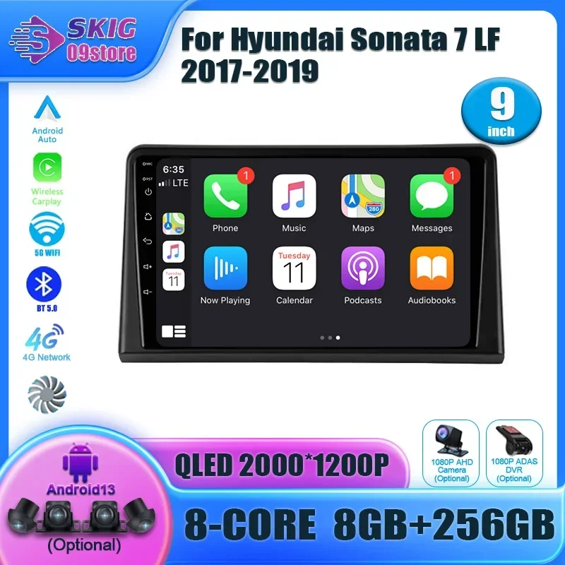 Android 13.0 For Hyundai Sonata 7 LF  2017 - 2019 Car Radio Multimedia Video 5G WIFI gps Carplay  android auto car camera video