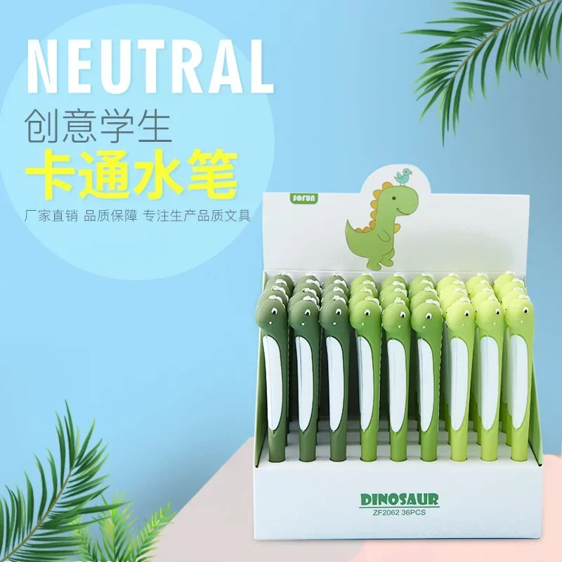 A 36PCS Creative Animal Neutral Pen Cartoon Dinosaur Modeling Pen Student Stationery Signature Pen Wholesale