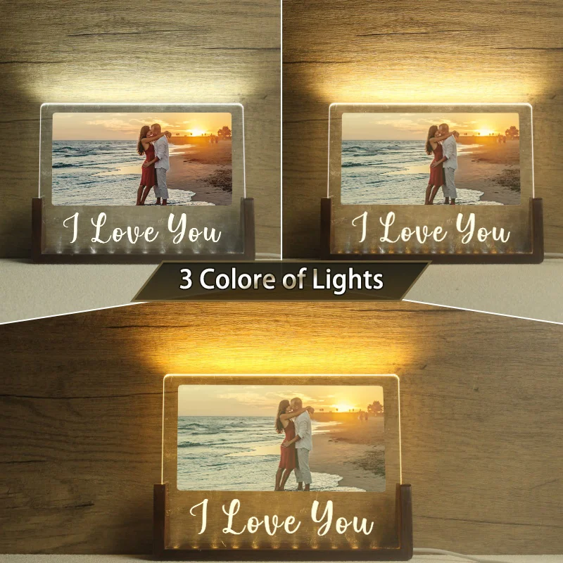 Personalized Acrylic Photo Lamp，Custom Photo LED Night Light，Photo Frame，Gift for Couple，Anniversary Gift，Wedding Gift