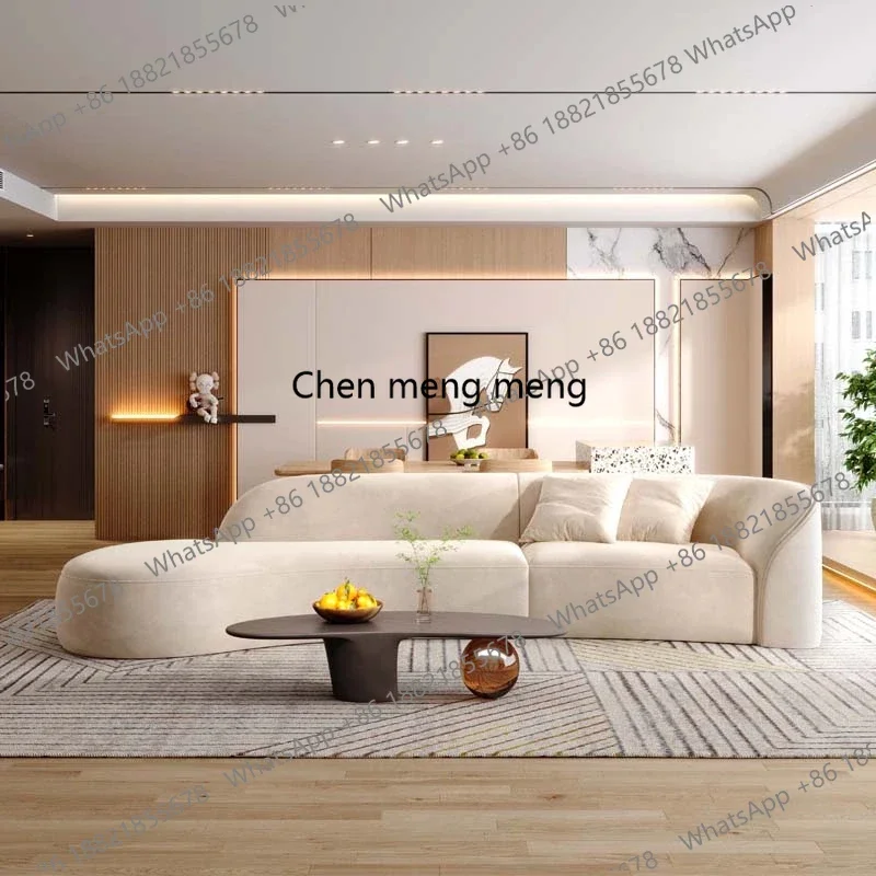 

Discount Cream Floor Living Room Sofas Curved Lounge Ergonomics Women Living Room Sofas White Minimalist Muebles Postmodern Furn