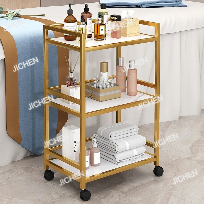 

JC Высококачественная тележка для красоты, тележка для хранения инструментов для ухода за кожей, многослойная стойка для хранения, парикмахерский органайзер для ногтей, тележка с Whe