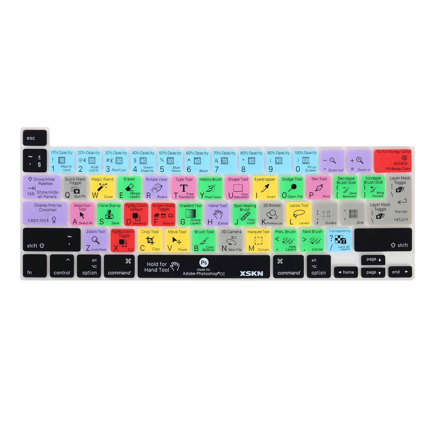 XSKN Photoshop Shortcut Tastatur-Abdeckung für MacBook Pro 13,3 A2338 M2 M1 A2251 A2289/MacBook Pro 16 Zoll A2141 Touch Bar ﻿