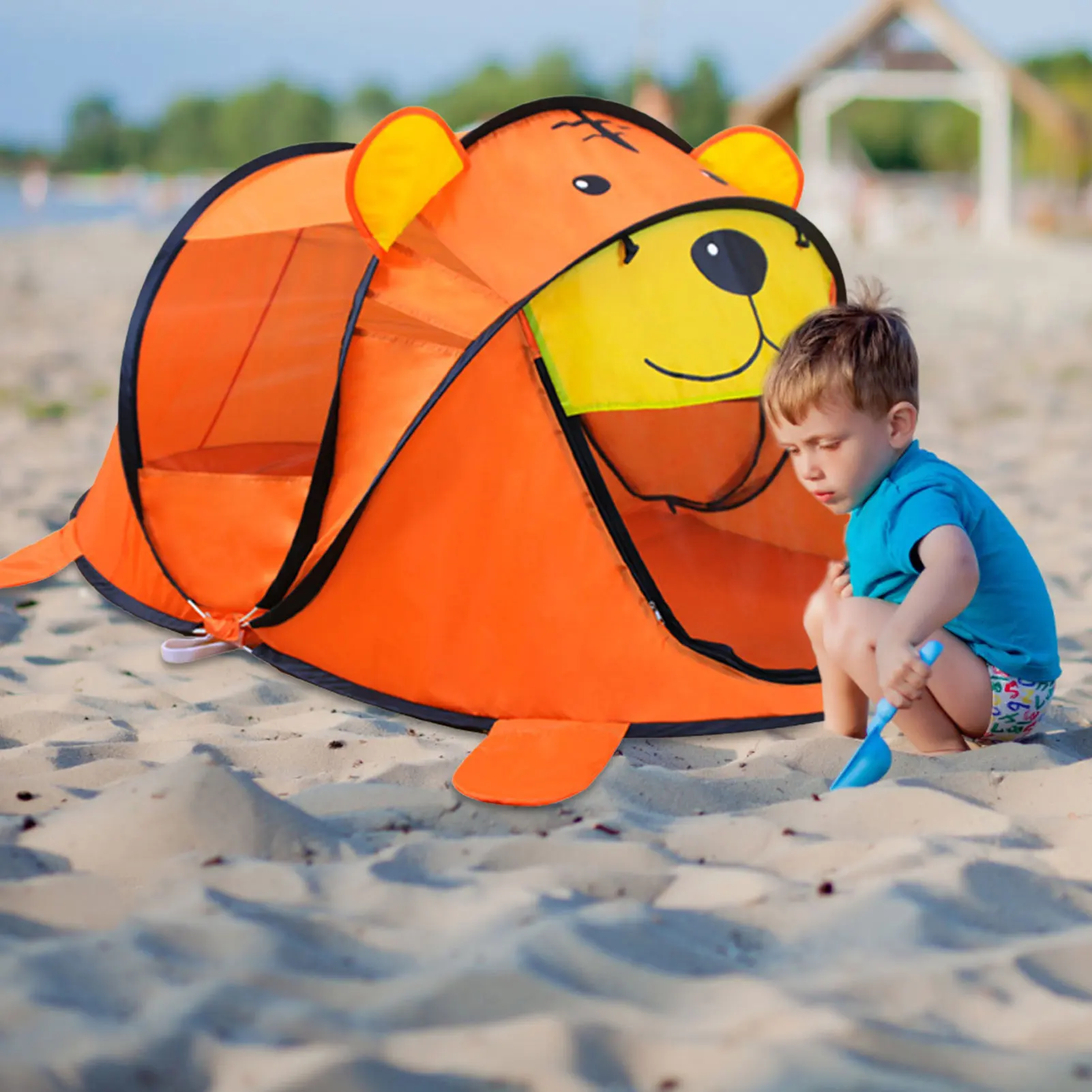 Children Play Tent Cute Cartoon Tiger Kids Tents Indoor Playhouses Canopy For Toddler Kids Pop Up Tent For Boys Girls Toys