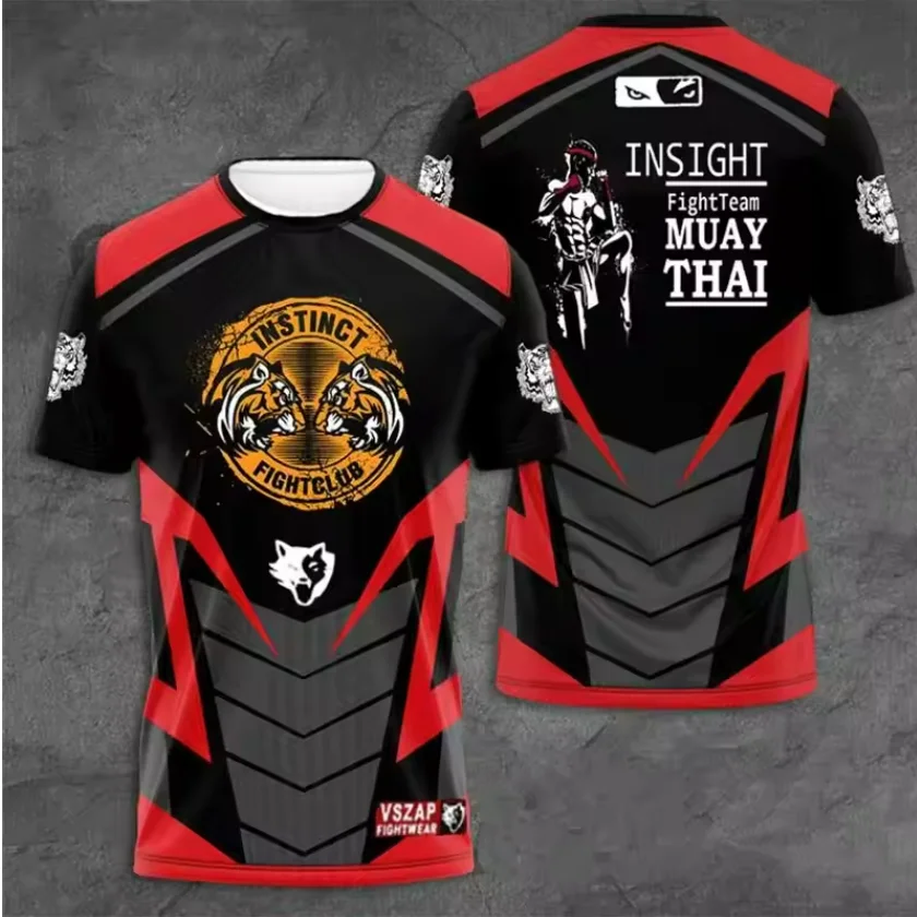 

3D Muay Thai Boxing Wrestling Printing T-shirt Men's Fashion Sports Short Sleeves Kids Gym Top Classic Clothing Harajuku T-shirt