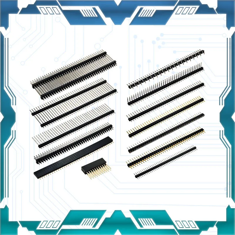 90 Degree Right Angle Pin Header Gold Plated Single Row 2.54mm 40P Connector 10pcs Lot