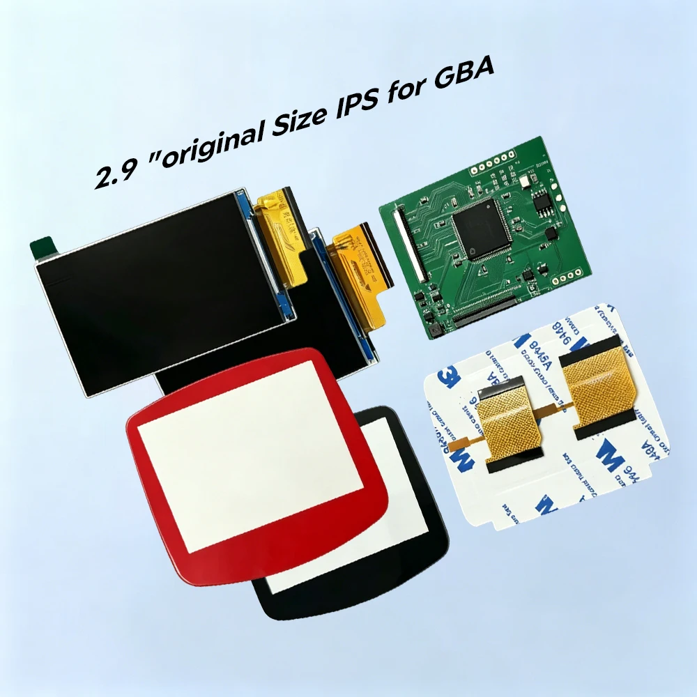 2.9" Original Size IPS High Brightness LCD Screen Fit Gameboy Advance GBA Pixel Mode Display