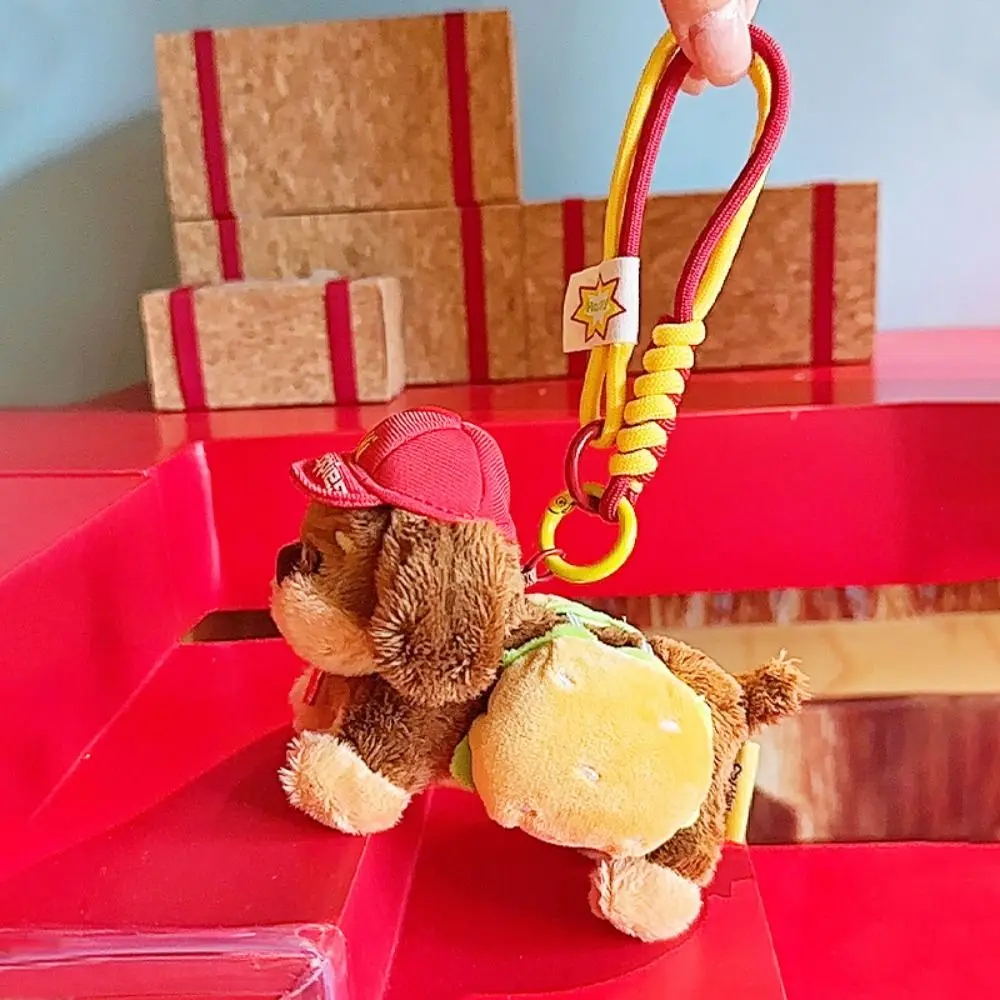 Novo filhote de cachorro peludo dachshund cão chaveiro saco pingente criativo recheado chaveiro moeda bolsa pequeno cão pingente