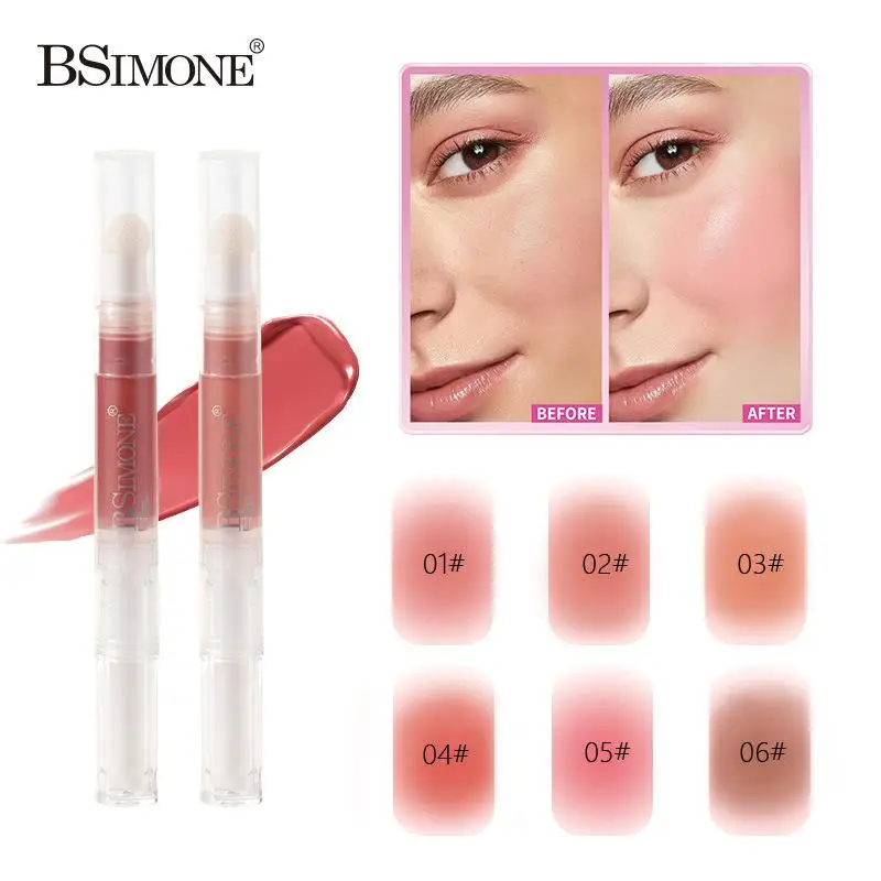 

1Pc BSIMONE 2g Liquid Blusher Cheek Blusher Cheek Stay Easy To Apply Long-Lasting Skin Tone Sponge Brush Head