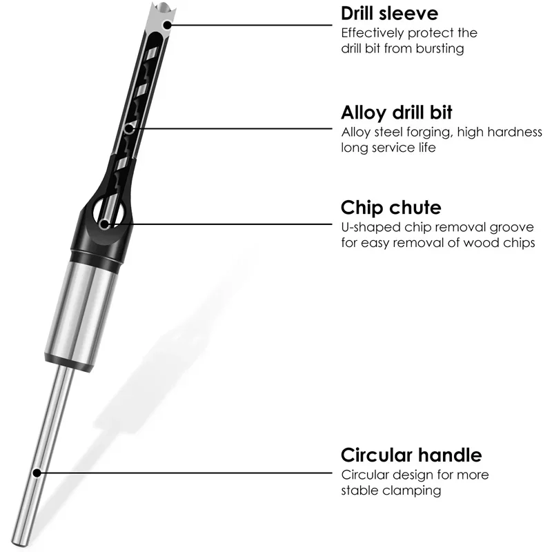 Imagem -04 - Brocas de Furo Quadrado Torção Hss Auger Mortising Cinzel Perfuração Prolongada Mortise Espiral Pcs