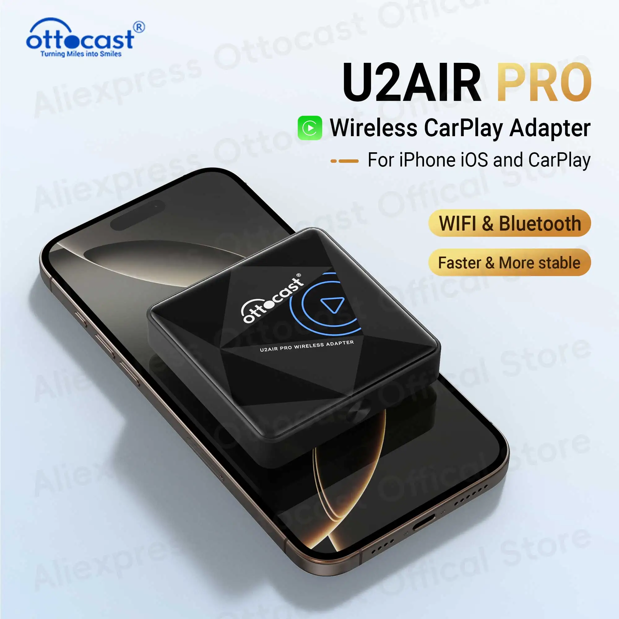 

OTTOCAST U2 Air PRO Wired To Wireless CarPlay Adapter USB Dongle Smart Ai Box Car Accessories for VW Nissan Ford Volvo Kia Benz