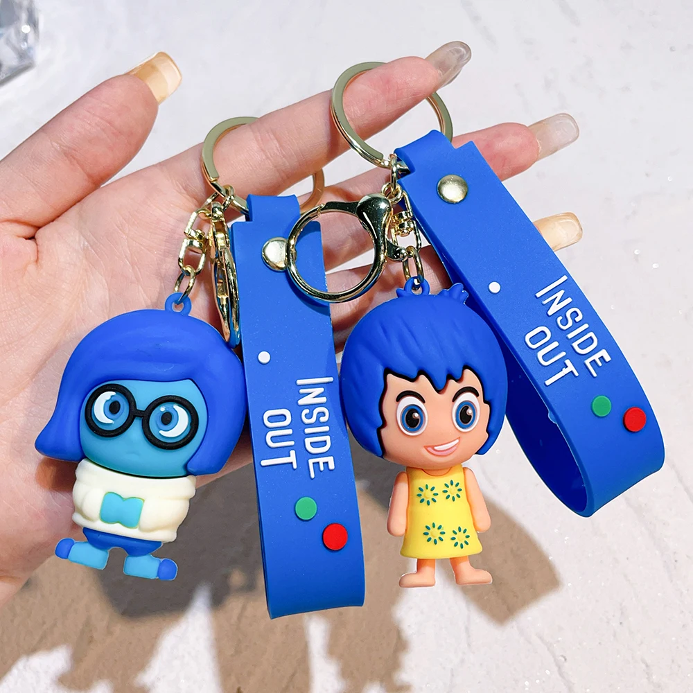 2024 New Anime 3D Mind Agent Team Doll Keychain Cute Mini Doll Happy Fearless Character Pendant Keychain Couple Toy Gift