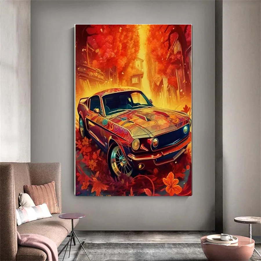 5D Car Picture Diamond Painting, Decoração para casa, Ponto Cruz, Wall Art, Hobby, DIY Gift